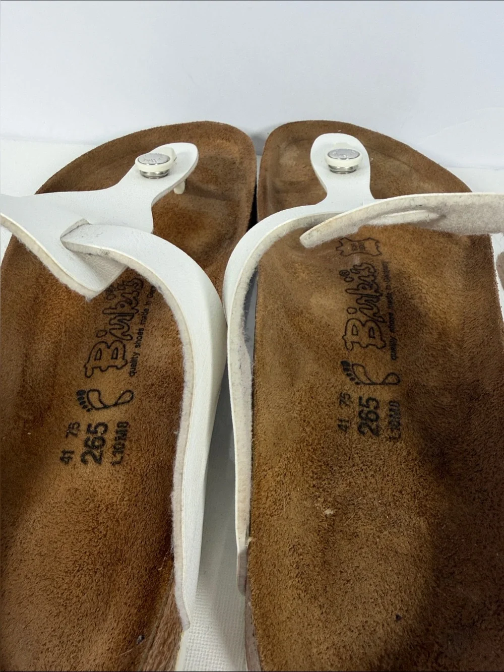 Birki’s by Birkenstock White Leather Thong Sandals EU 41 US Women’s 10